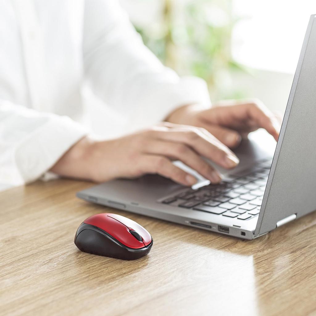 Sanwa Supply Silent Bluetooth Blue LED Mouse MA-BBS311RN (Red)