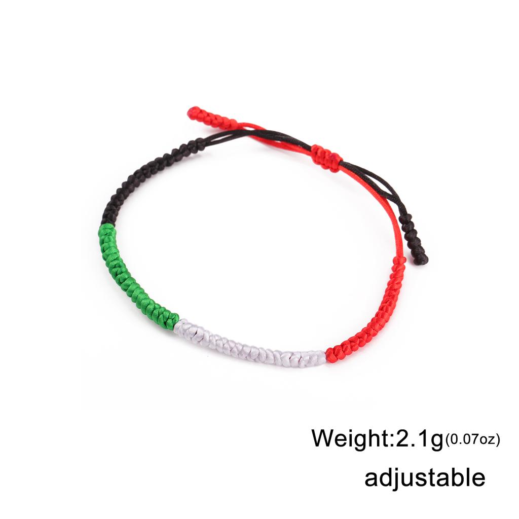 LIKGREAT Hot Palestine Flag Color Bracelets for Men Women Fashion Handmade Braided String Thread Robe Adjustable Jewelry Gifts