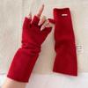 Knitted Long Fingerless Gloves for Women Warm for Autumn and Winter  Cloud Like Soft Texture  Raccoon Fleece  Fingerless Pile Sleeves