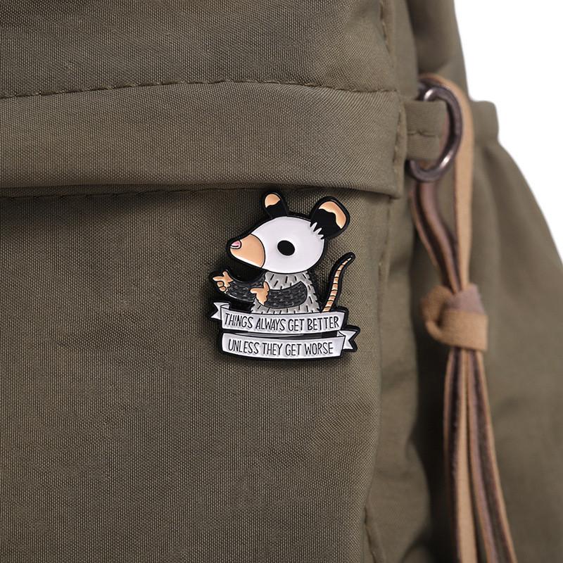 Cartoon Mouse Adorable Brooch Creative Letter Pin Unique Fashion Accessory For All