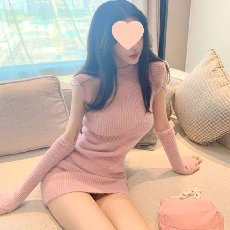 2025 Spring/Summer Goddess Style Sexy Knitted Bodycon Dress