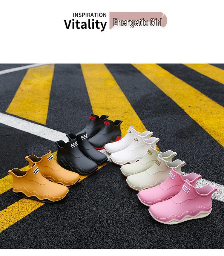 Waterproof Low-Cut Korean-Style Rain Boots - Non-Slip for Men, Women, Students & Adults