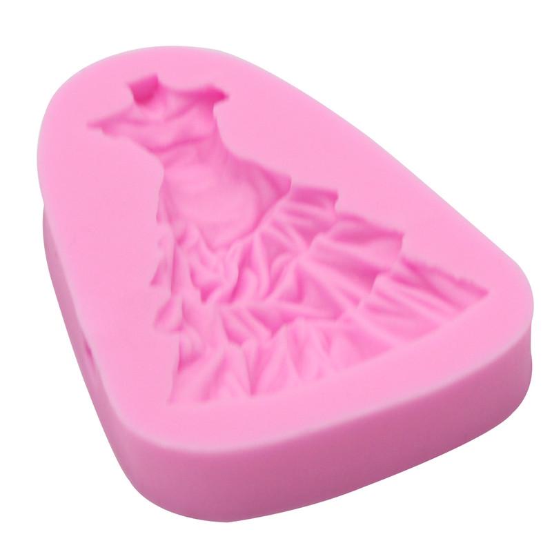 2Pcs Wedding Dress Silicone Mold Cake Decorating Tools Kitchen Baking Chocolate Candy Molds