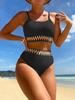 European and American Style Sexy High-Waist Tummy Control Halter Bikini for Women