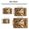 3D Carved Elephant Flower Crystal Velvet Rug Boho Style Living Room Floor Mat Natural Wood Look Anti Slip Area Carpet