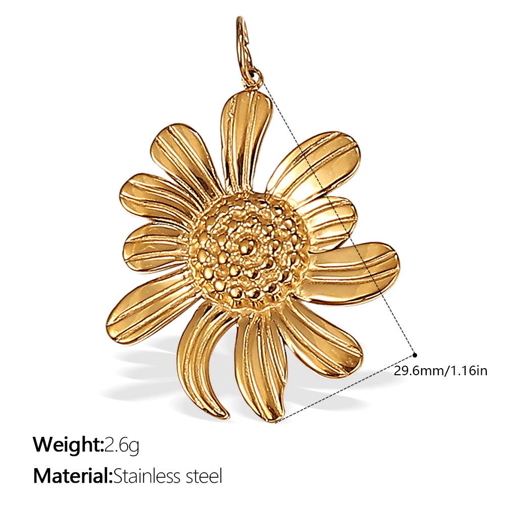 18K Gold-Plated Stainless Steel Beach-Style Pendant Necklace