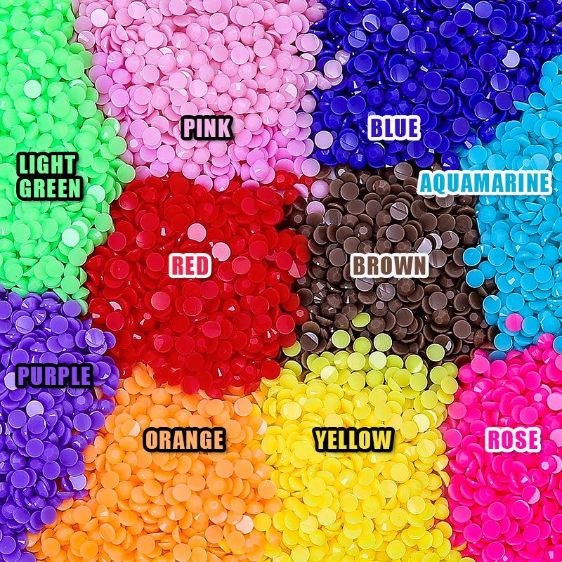 Hot-Selling Diamond Painting Sticker Diamond, Flat-Bottomed Resin Diamond, Jelly Color, Small Round Diamond, Large Packaging, Multi-Color Optional