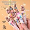 Capybara Multi-Color Gel Pen - Ten-Color Cute Ballpoint with Push-Button Oil Pastel for Students
