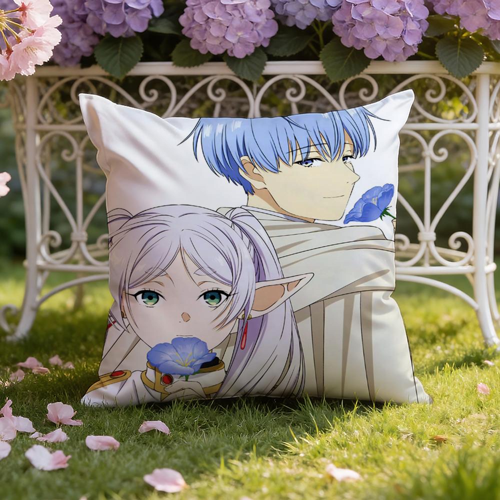 Anime F-Frieren B-Beyond Journeys Cushion Cover Home & Car Dual-Scene Pillow Cover: Reversible for Premium Comfort