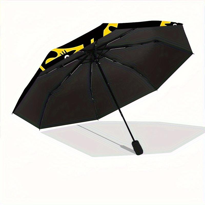 1pc Black Cat Silhouette Automatic Folding Umbrella, Portable & Foldable Design with 8 Ribs, Casual Outdoor Accessory Halloween and Christma
