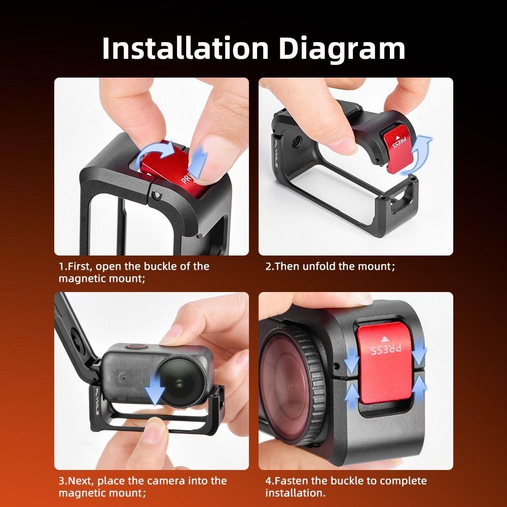 Aluminium Alloy Protective Frame Case 1/4" Threads Expansion Quick Release Metal Rabbit Cage for DJI Osmo Nano
