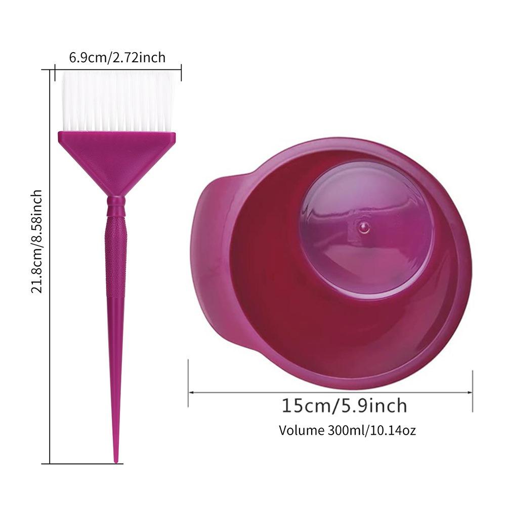 2pcs/set Professional Hair Dye Brush Bowl Set Plastic Hair Tint Tool  Salon