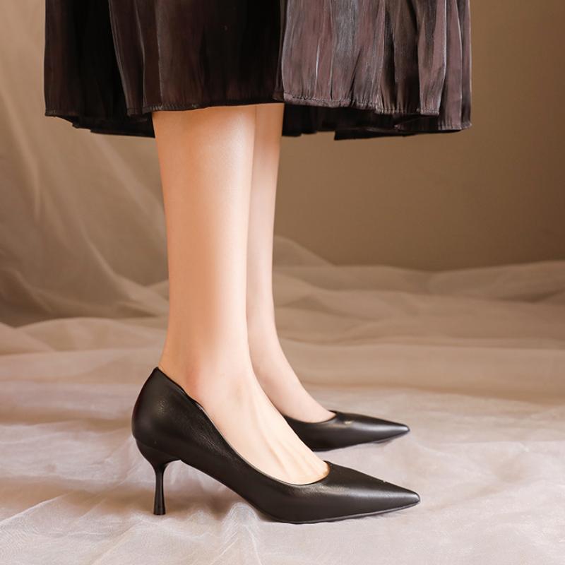 Fashion Versatile Patent Leather High Heels for Women Spring and Summer Elegant Pointed Toe Sexy Nude Stiletto Formal Shoes