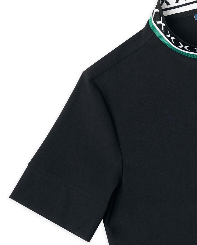MEASPHERA Men Slim-Fit High Neck T-Shirt Black