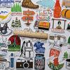 50pcs American Camping Stickers Outdoor Decals Funny Cooler Box Stickers Camping Goods