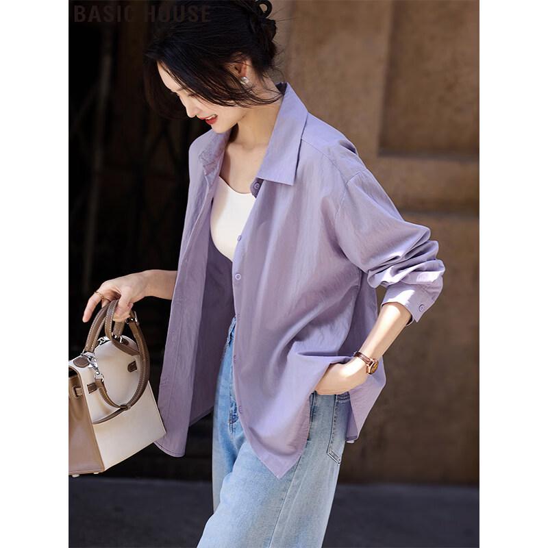 Basic House Women s Loose Sun Protection Cardigan Shirt M