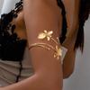 Elegant Sexy Floral Open Cuff Armlet for Women Bracelet Vintage Enamel Glaze Craft Flower Open Arm Ring Party Jewelry Gift
