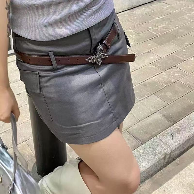 

European and American retro butterfly rivet belt women s temperament versatile belt accessories high-end clothing accessories women