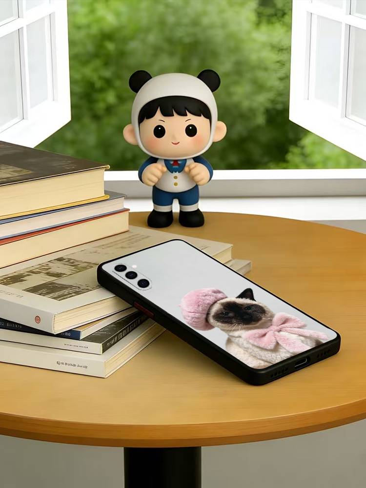 

S-Siamese Cat Cute Phone Case For Samsung Galaxy A73,A72,A71,A70,A53,A52,A51,Soft Silicone Black Cover Samsung a72