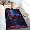 Glowing colorful deer dreamy starry background Carpet for Living Room Bedroom Bedside Floor Mat Cloakroom Play Mat Area Rug