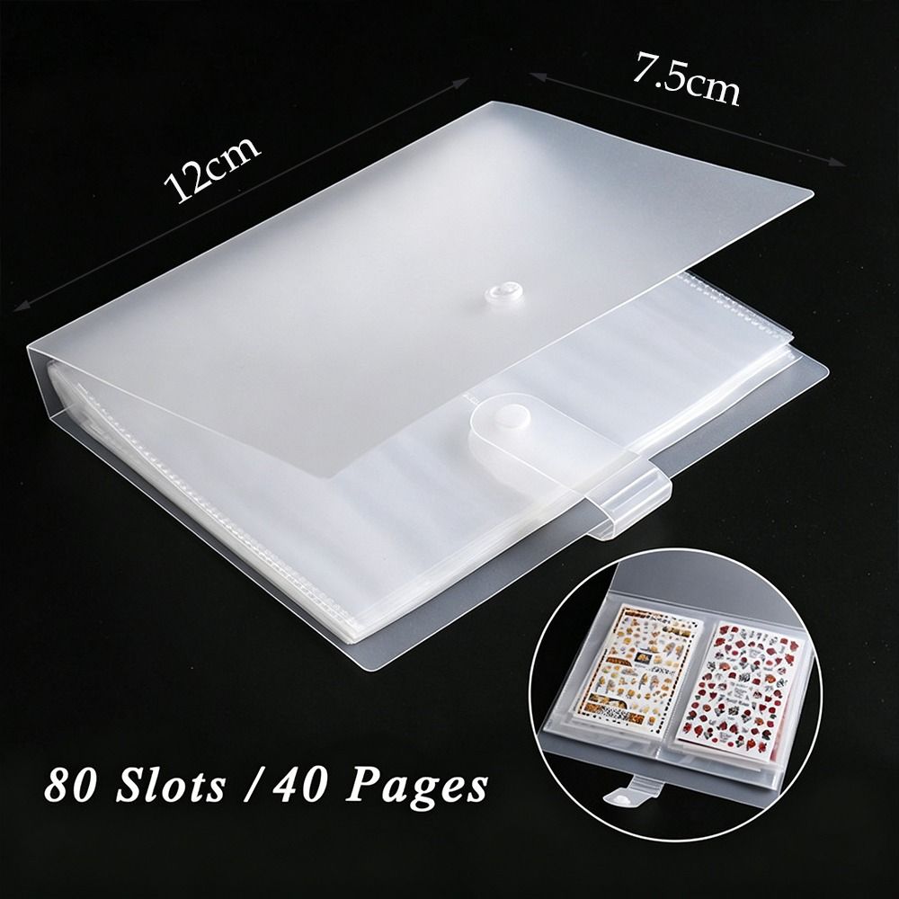 Blank Page Design Transparent Sticker Storage Book  Collecting Nail Stickers