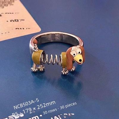 Koperen Cartoon Puppy Ring - Kinderlijk, Veelzijdig, Open Ontwerp voor Vrouwen