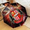 Ombrello Pieghevole Automatico Calcio Sunderland - Ombrello da Viaggio a 8 Stecche con Apertura/Chiusura Automatica e Portatile, Regali per vacanze o compleanni
