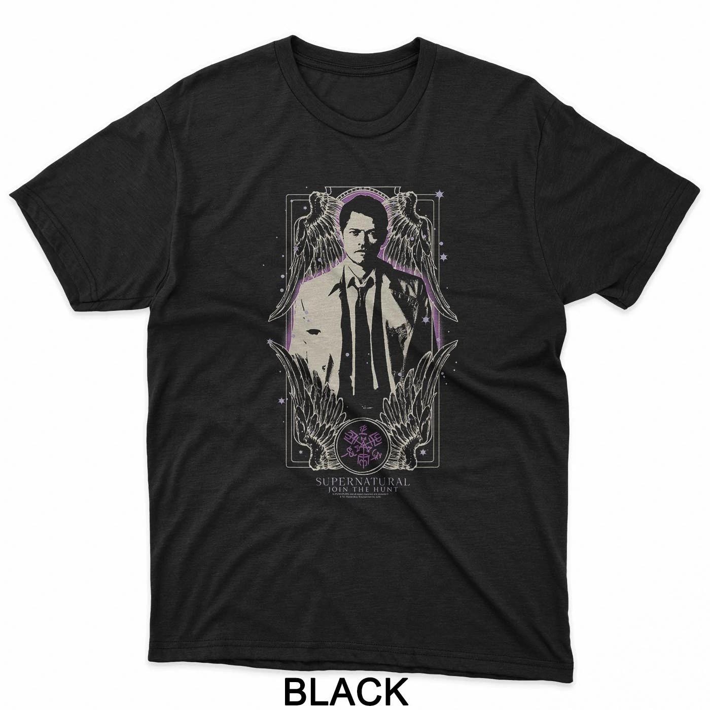 Supernatural Castiel Angel Wings Illustration TV Show T-Shirt M