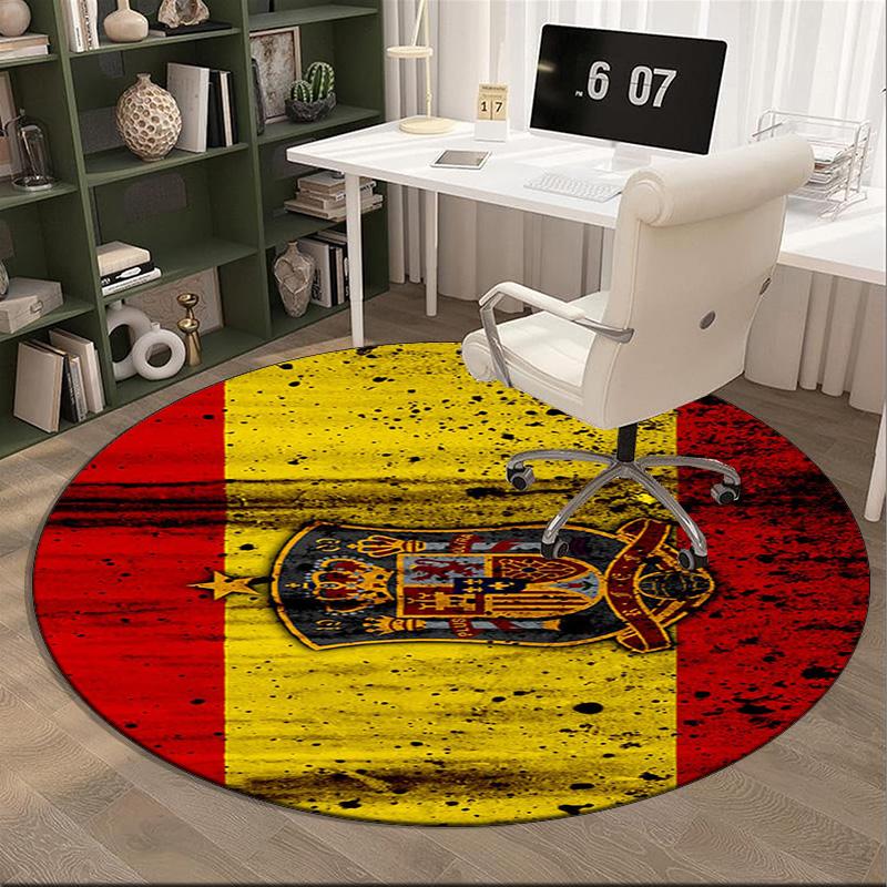 1PCS Tappeto Rotondo FC Barcellona Stemma Stampato Tappeto Rotondo per Area, Tappeto per Casa Ufficio, Tappeto Rotondo per Sedia, Tappeto Decorativo Regali per Fan Regalo di Natale