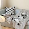 Pom Pom Pillow Blanket 2 in 1, Flannel Fleece Throw Blanket for Nap, Office, Car, Student, Plush & Thick, Removable Cover