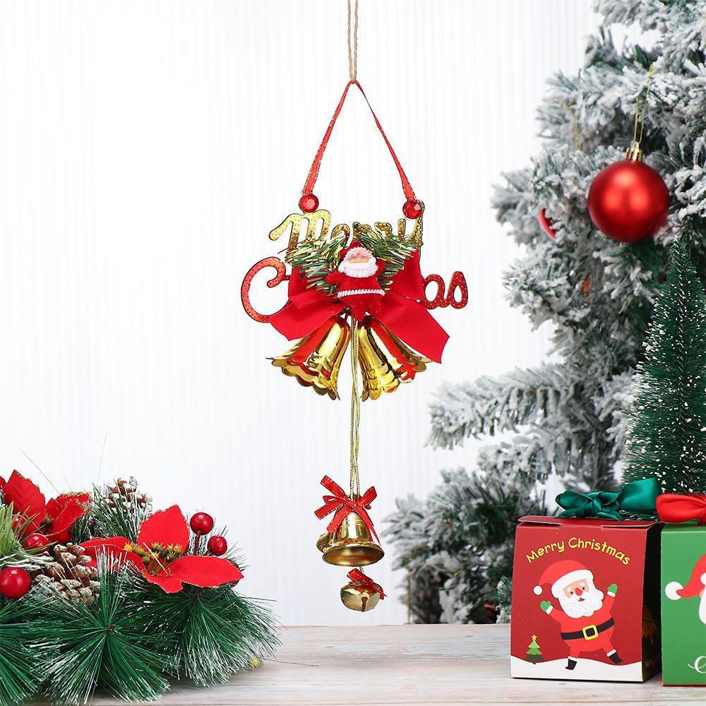 Door Ornament Christmas Pendant Christmas Decoration Gift Tree Pendant Santa Claus Small Bell Xmas Decor