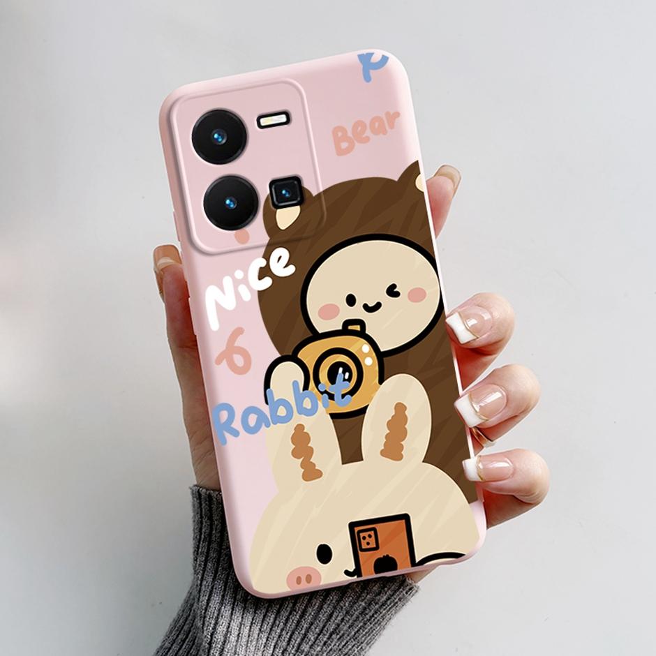 For vivo Y35 4G Protective Case For vivo Y35 4G Fashion Cartoon Phone Cases For vivo Y35 4G Beautiful Painting Back Cover Coque