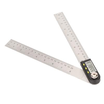 Digitaler Winkelmesser 200mm 0 bis 360 Grad Edelstahl Feststellfunktion Winkelmesswerkzeug für