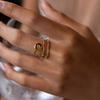 Stainless Steel Geometric Hollow Ring Neutral Paperclip Pin Color Block Open Ring Unique Interesting Couple Jewelry Accessories