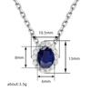 Huitan Ästhetische Damen-Anhänger-Halskette Party Verlobung Hochzeit Charmante Schmuck-Accessoires Eingerichtet Blauer Glänzender Kubischer Zirkonia