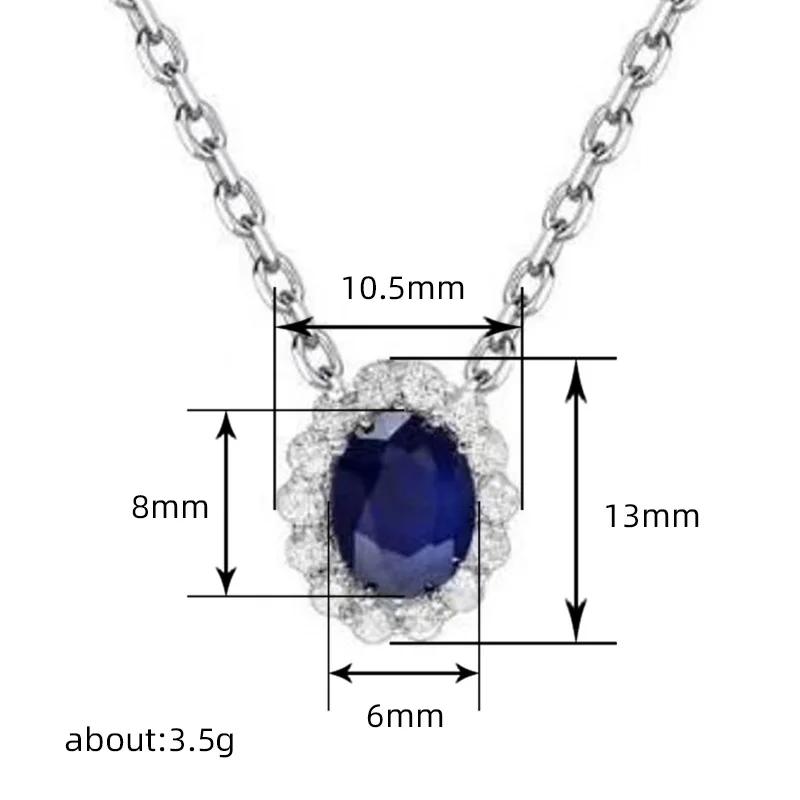 Huitan Ästhetische Damen-Anhänger-Halskette Party Verlobung Hochzeit Charmante Schmuck-Accessoires Eingerichtet Blauer Glänzender Kubischer Zirkonia