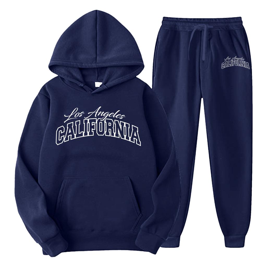 New cross-border foreign trade pullover men's and women's same sports sweater set fashion sweater sweatpants fleece hoodie set