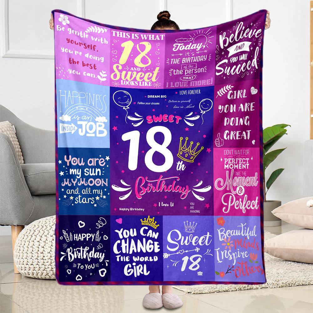 Süße Decken zum 18. Geburtstag eignen sich für Wohnzimmer und sind somit eine ideale Wahl für Reisen im Freien und als Geschenke.