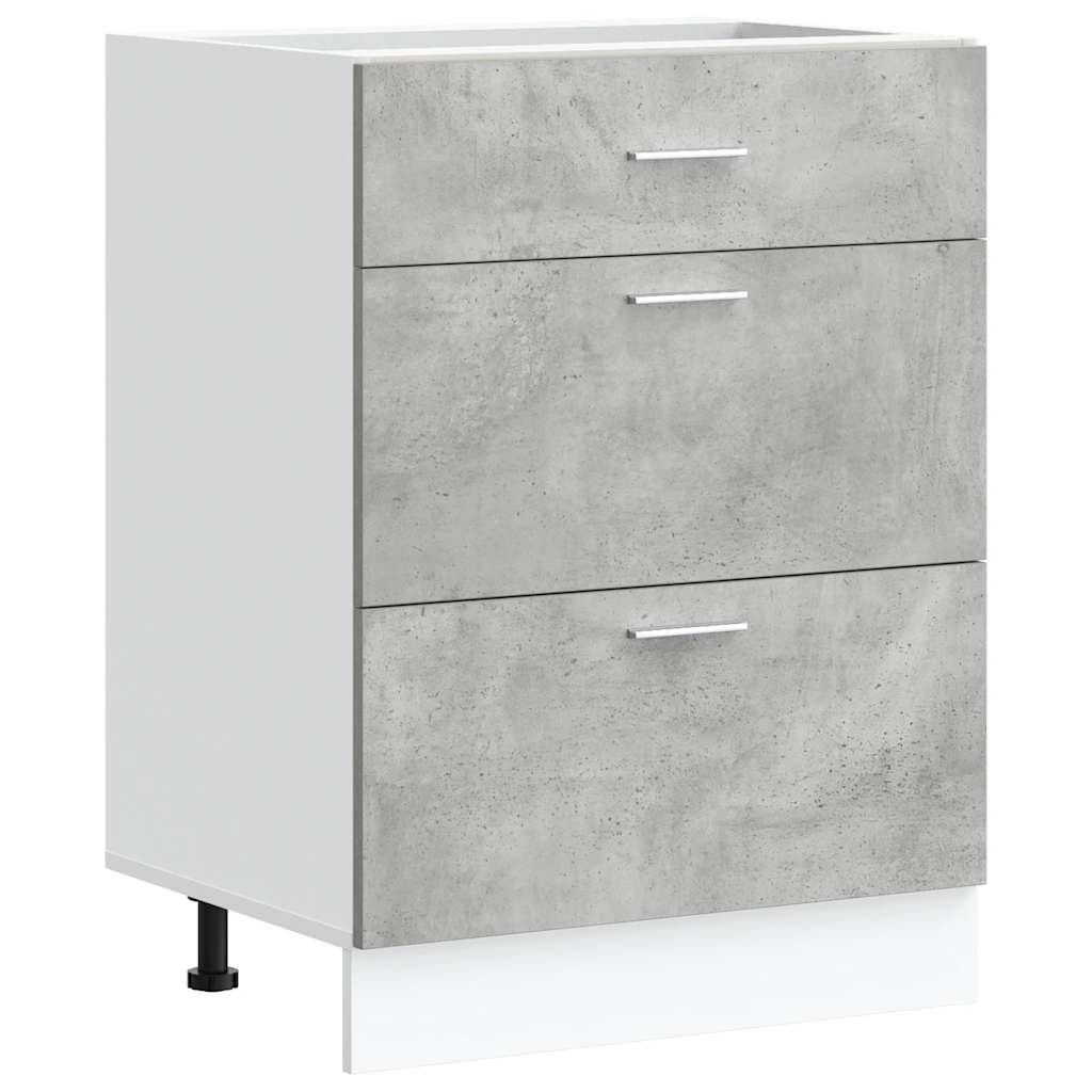Lyon Kitchen Base Cabinet Concrete Grey Particleboard