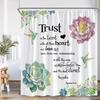 Motivational Quotes Farmhouse Shower Curtain Daisy Lavender Succulent Plant Spring Bath Curtain Vinatge Floral Bathtub Curtain