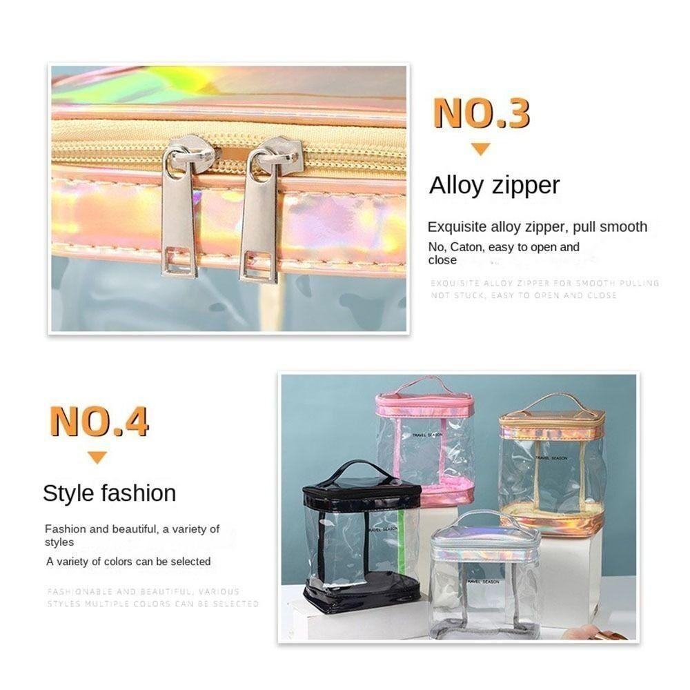 Mode PVC Kosmetiktasche Transparent Wasserdicht Kulturbeutel Aufbewahrungsbeutel Make-up Tasche Damen