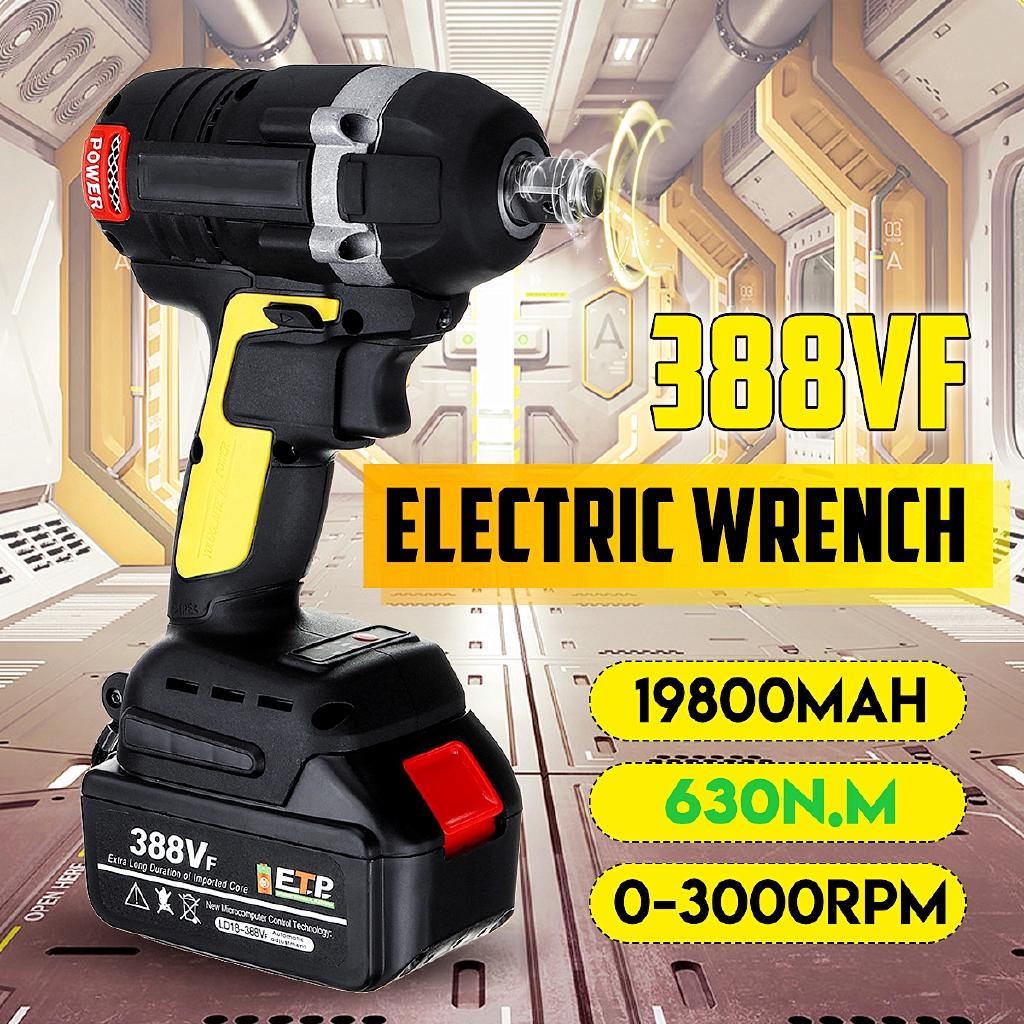 388VF 630N.m Cordless Electric Brushless Wrench Rechargeable 19800mAh Li Battery Torque Guns LED light Socket Wrench Tools