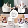 360° Rotating Makeup Organizer - 1pc Plastic Cosmetic Storage with 5 Compartments - Multi-Functional Holder for Brushes