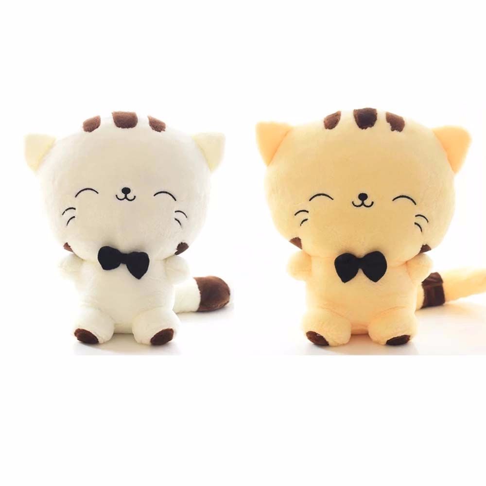 Cute Toys Xmas Gift Stuffed Gift Doll Cushion Cat with Bow Plush Dolls Sofa Pillow Stuffed Toys