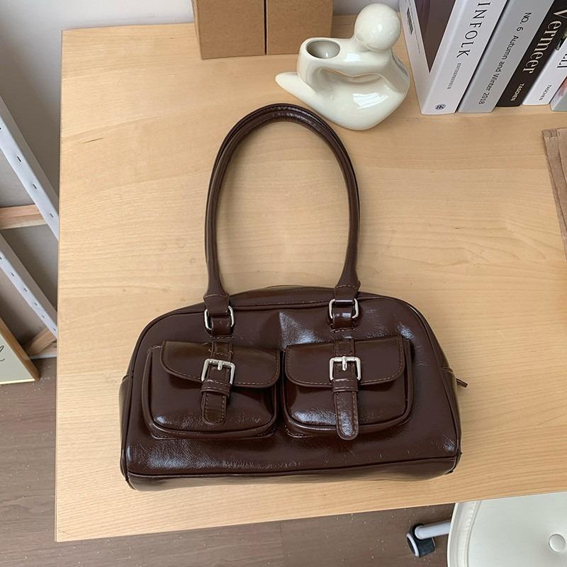 New Autumn and Winter Large-capacity Retro Bowling Portable Shoulder Bag Fashionable Commuter Armpit Bag