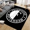 Feyenoord Rotterdam Flanell bedruckter Teppich, Heimsofa-Dekoration für Wohnzimmer & Schlafzimmer, Rutschfeste Spiel-Flanell-Bodenmatte für Spielzimmer