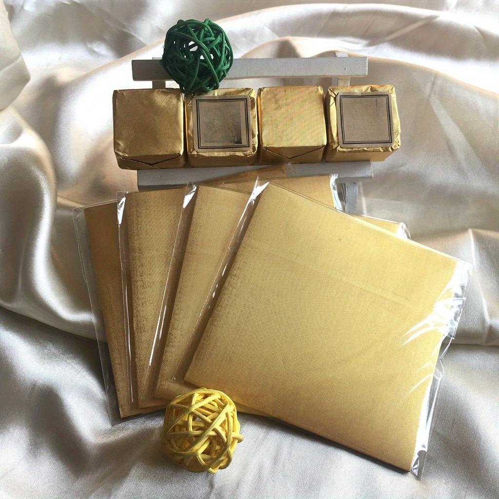 100pcs/pack,15*15cm/6*6inches,chocolate Wrapping Tinfoil,handmade Chocolate Wrapping,gold Foil Paper,moisture-proof,embossed Aluminum Foil Paper