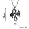 2023 Trendy Titanium Steel Dragon Pendant Necklace - European & American Style Men's Punk Retro Flame Design