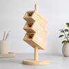 Solid Wood Rotating Desk Organizer Sturdy Desktop Storage Holder Multi-Purpose