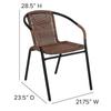 Set of 2 Modern Rattan Stack Chairs Indoor/Outdoor Patio Curved Back Cross Bracing Brown, Customized